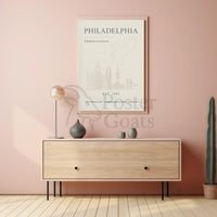 Philadelphia Iconic Landmarks Styled Cultural Heritage Poster PosterGoat