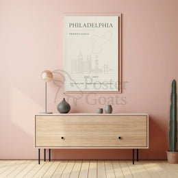 Philadelphia Iconic Landmarks Styled Cultural Heritage Poster PosterGoat