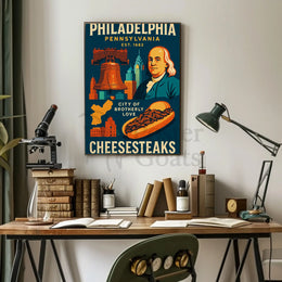 Philadelphia Icons Celebratory Heritage Cultural Poster PosterGoat
