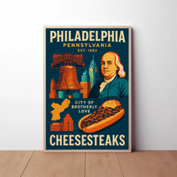 Philadelphia Icons Celebratory Heritage Cultural Poster PosterGoat