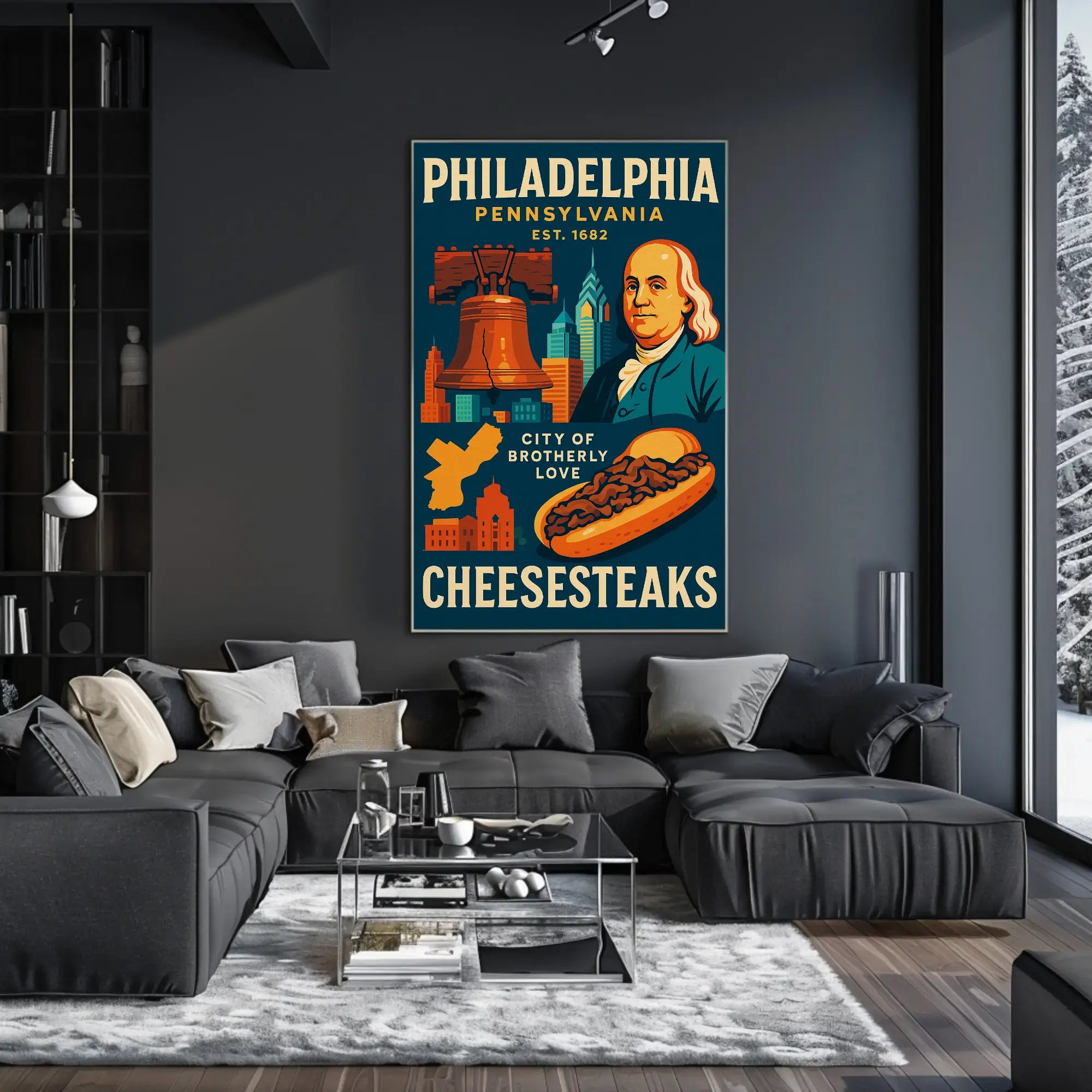 Philadelphia Icons Celebratory Heritage Cultural Poster PosterGoat