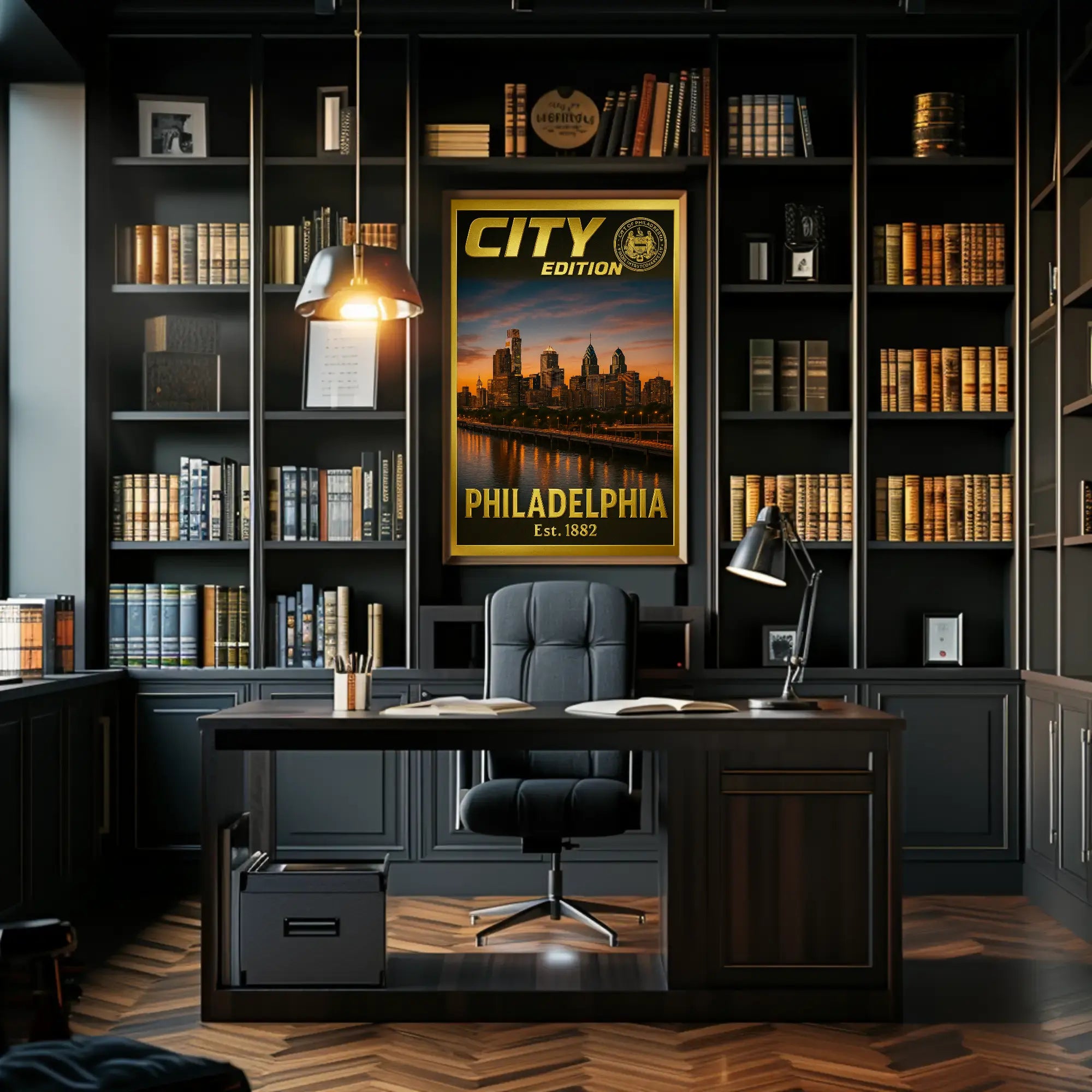 Philadelphia Skyline City Edition Artwork Travel Poster PosterGoat