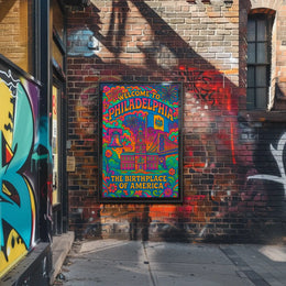 Philadelphia's Vibrant Retro Celebration Travel Poster PosterGoat