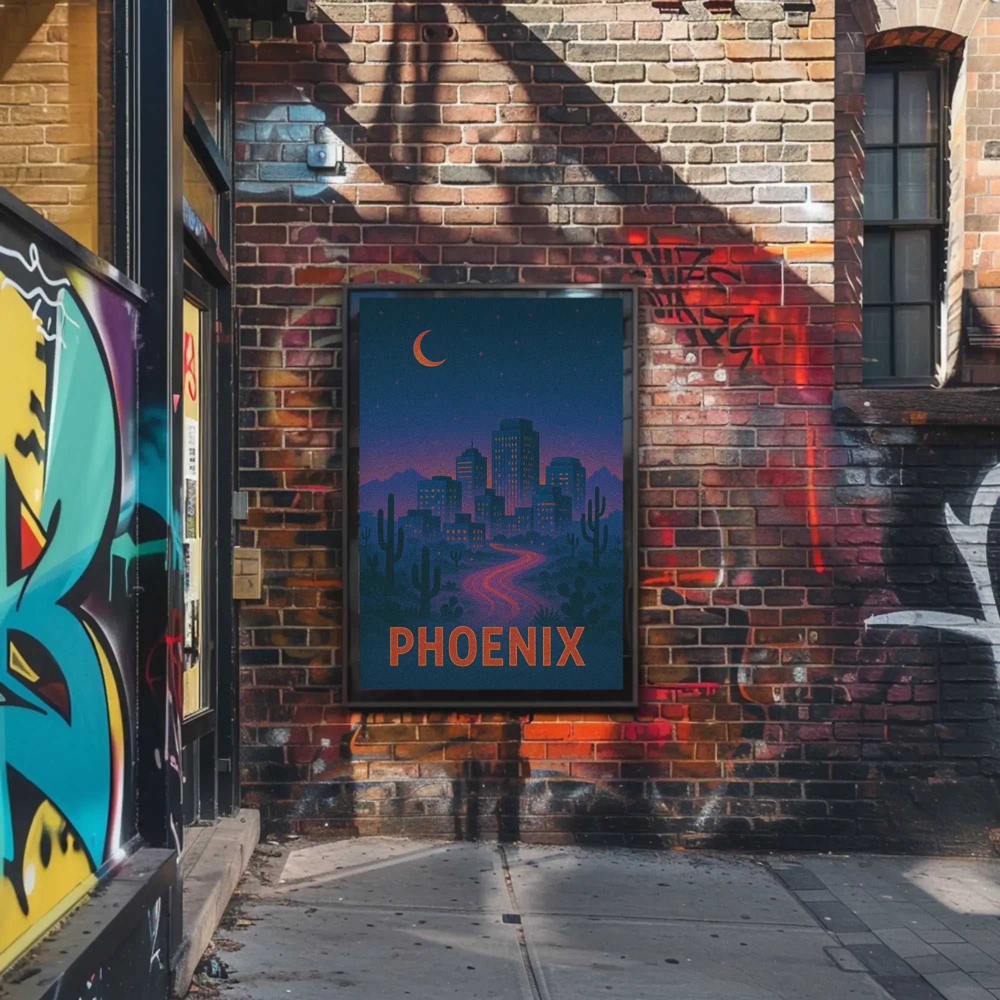 Phoenix Desert Night Journey Travel Poster PosterGoat