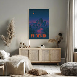 Phoenix Desert Night Journey Travel Poster PosterGoat