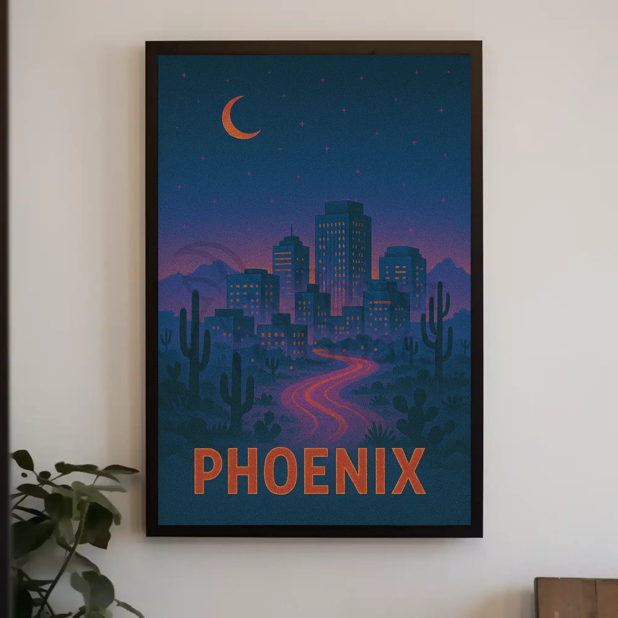 Phoenix Desert Night Journey Travel Poster PosterGoat