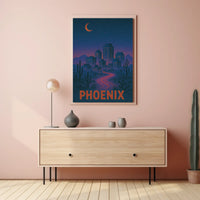Phoenix Desert Night Journey Travel Poster PosterGoat
