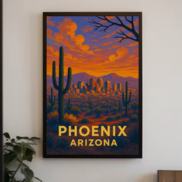 Phoenix Desert Scene Travel Poster PosterGoat