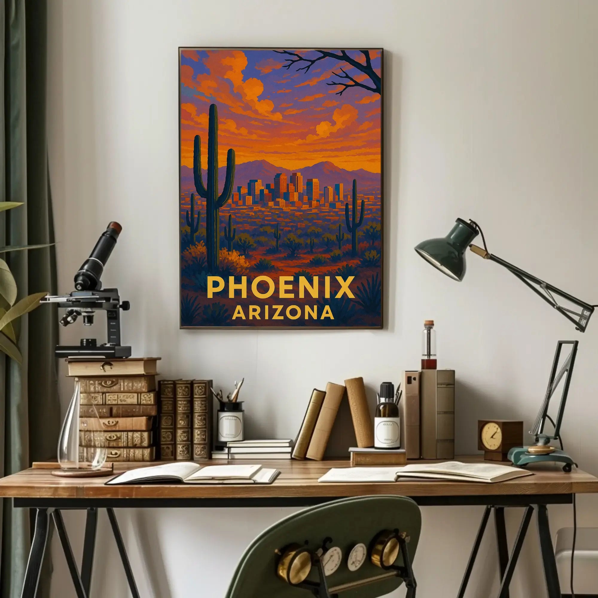 Phoenix Desert Scene Travel Poster PosterGoat