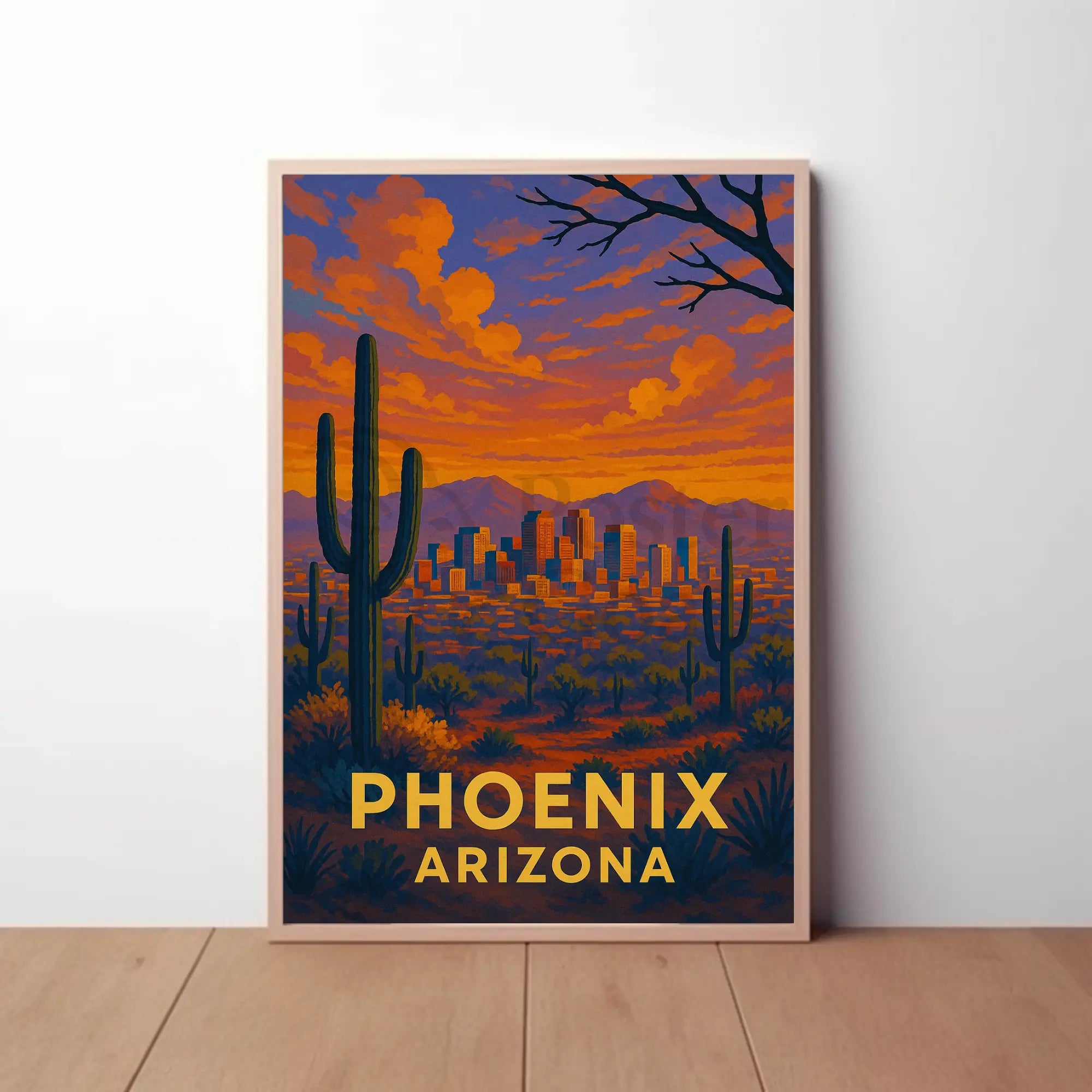 Phoenix Desert Scene Travel Poster PosterGoat