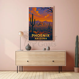 Phoenix Desert Scene Travel Poster PosterGoat