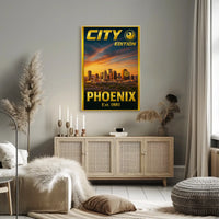 Phoenix Skyline Modern Urban Travel Poster PosterGoat