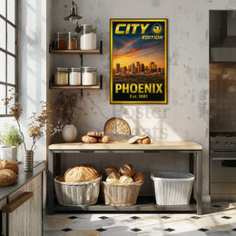 Phoenix Skyline Modern Urban Travel Poster PosterGoat