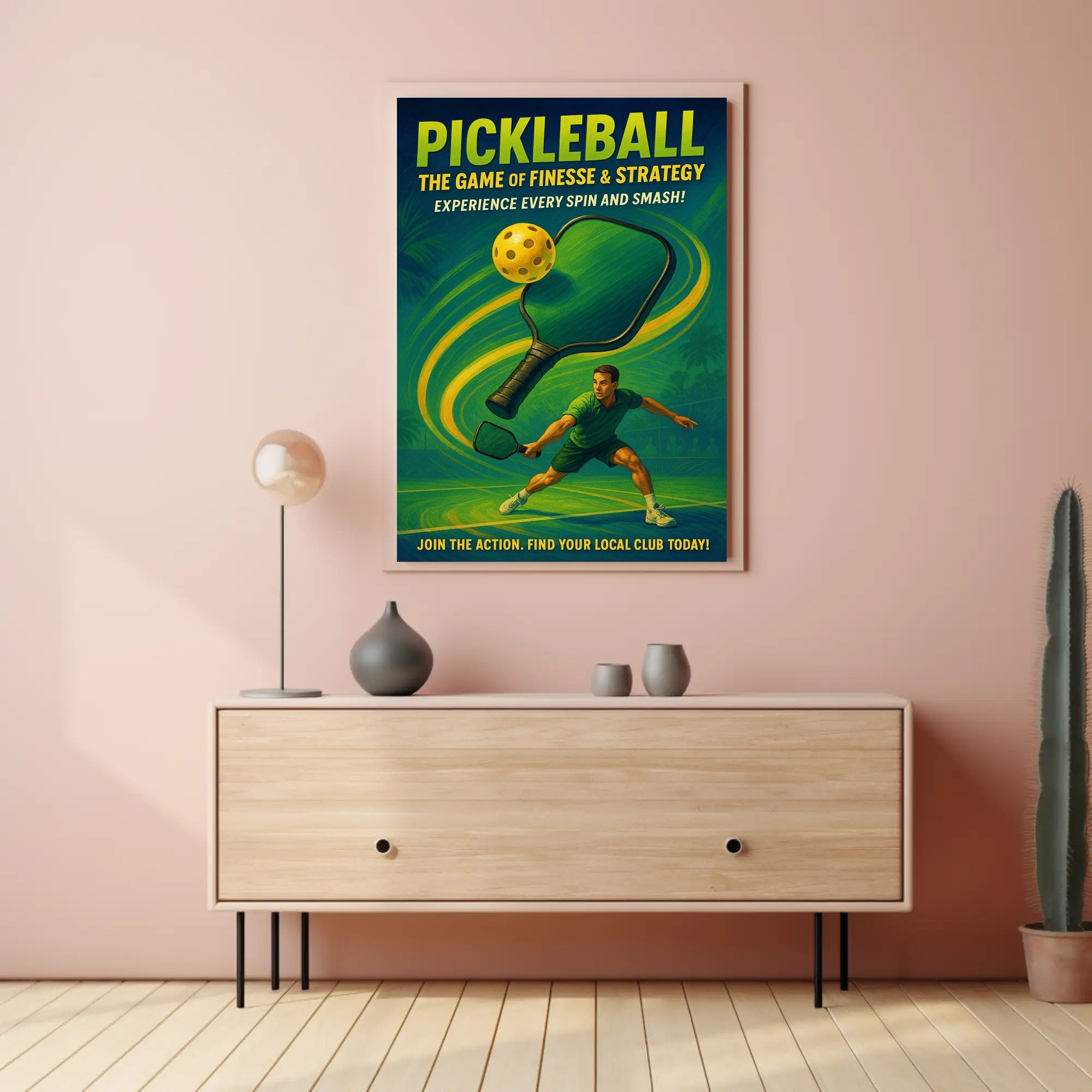 Pickleball Finesse Strategy Wall Art Print PosterGoat