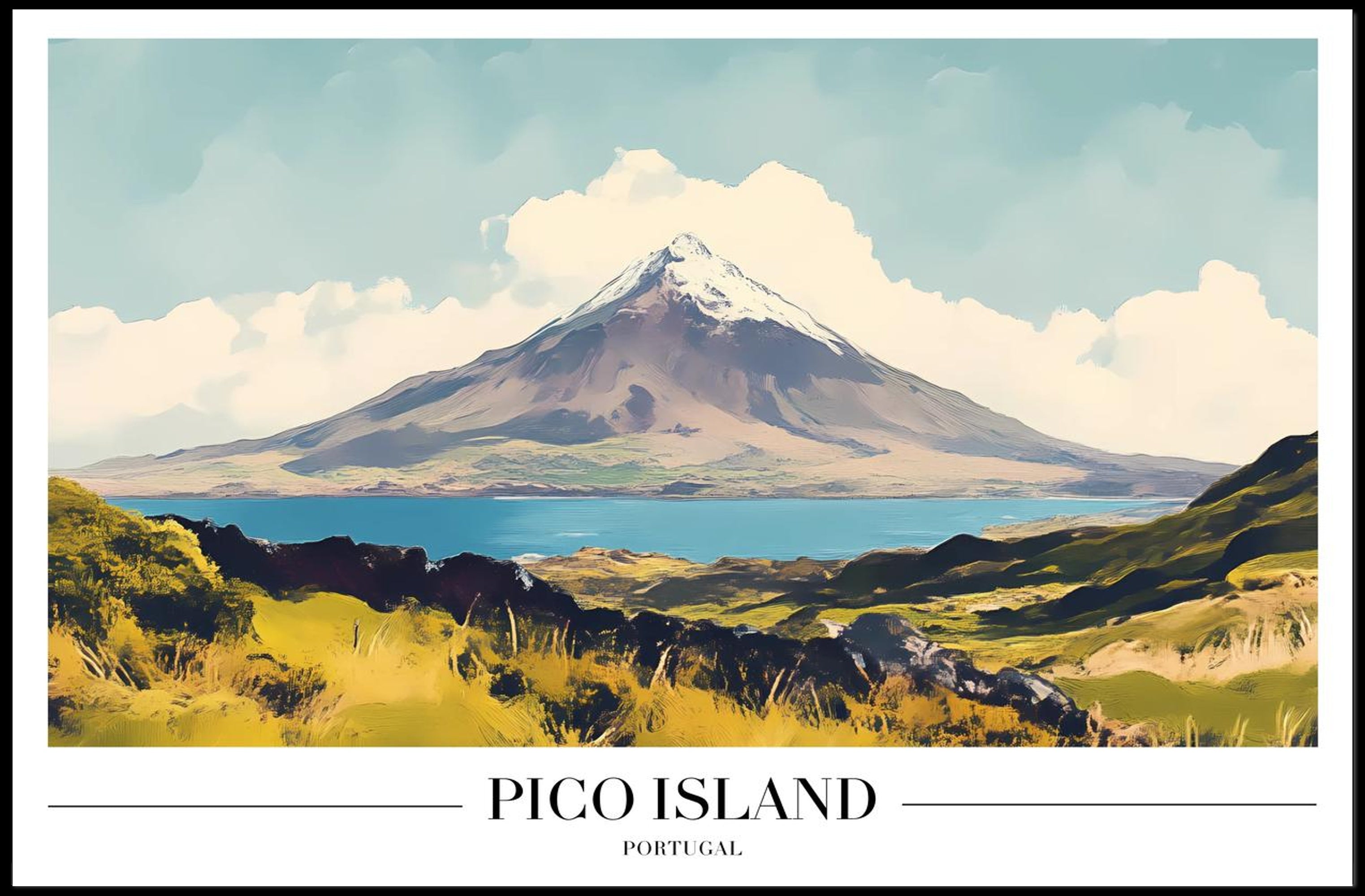 Pico Island Landscape Travel Poster PosterGoat