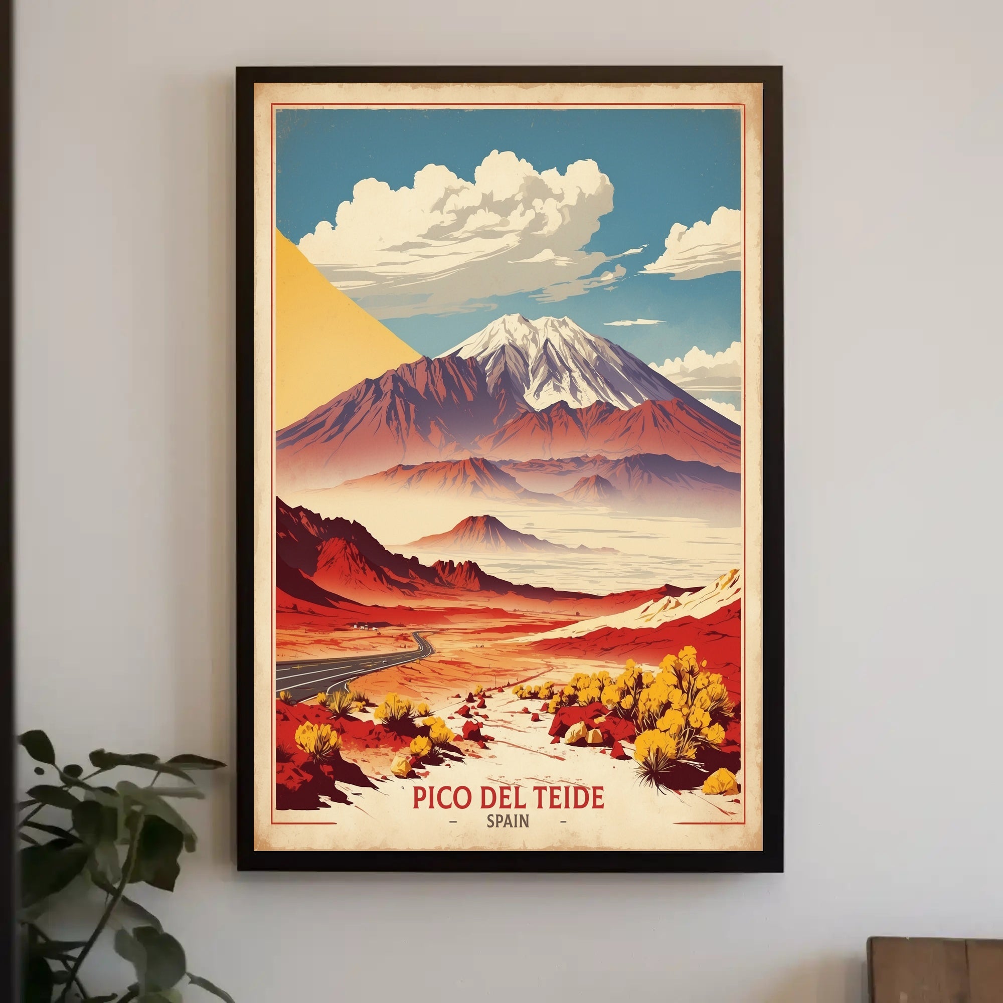 Pico del Teide Illustrated Landscape Travel Poster PosterGoat