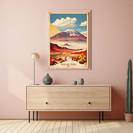Pico del Teide Illustrated Landscape Travel Poster PosterGoat
