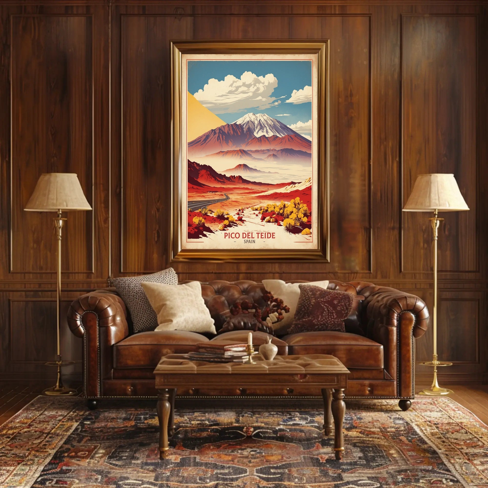 Pico del Teide Illustrated Landscape Travel Poster PosterGoat