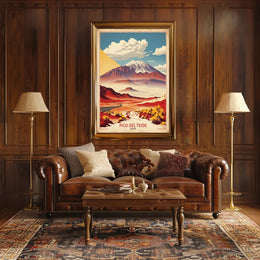 Pico del Teide Illustrated Landscape Travel Poster PosterGoat