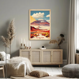 Pico del Teide Illustrated Landscape Travel Poster PosterGoat