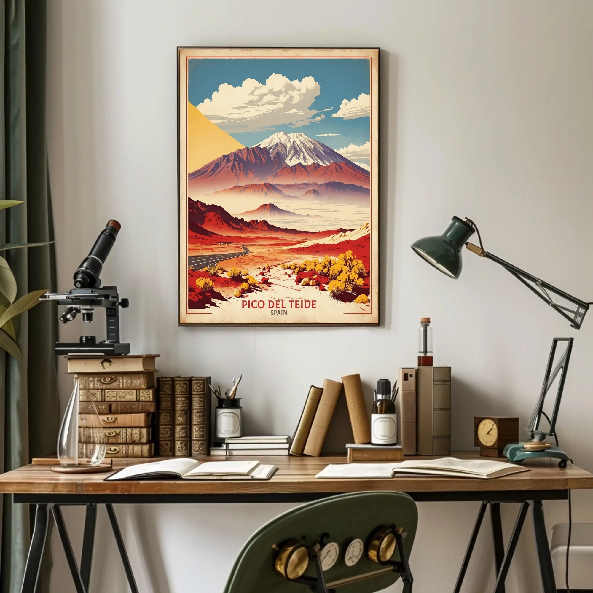 Pico del Teide Illustrated Landscape Travel Poster PosterGoat