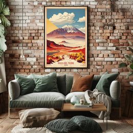 Pico del Teide Illustrated Landscape Travel Poster PosterGoat