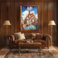 Picturesque Albi Watercolor Scenic Illustration Travel Poster PosterGoat