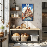 Picturesque Albi Watercolor Scenic Illustration Travel Poster PosterGoat
