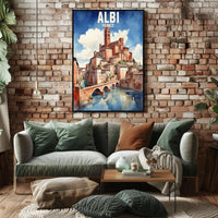 Picturesque Albi Watercolor Scenic Illustration Travel Poster PosterGoat