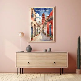 Picturesque Amealco de Bonfil Street Scene Travel Poster PosterGoat