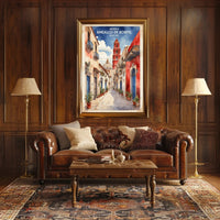 Picturesque Amealco de Bonfil Street Scene Travel Poster PosterGoat
