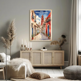 Picturesque Amealco de Bonfil Street Scene Travel Poster PosterGoat