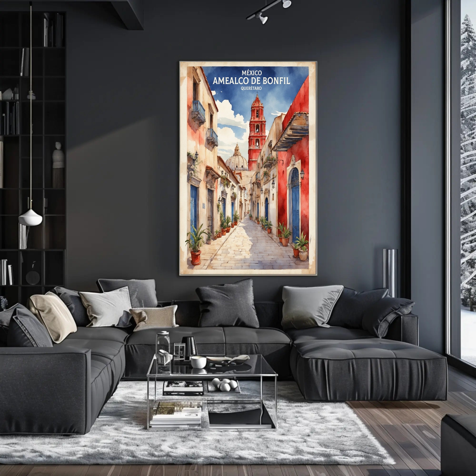 Picturesque Amealco de Bonfil Street Scene Travel Poster PosterGoat