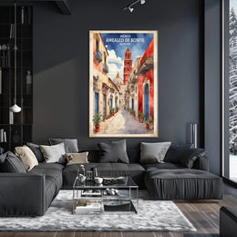Picturesque Amealco de Bonfil Street Scene Travel Poster PosterGoat