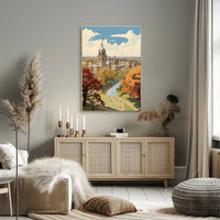 Picturesque Autumn in Iconic European University Cityscape Poster PosterGoat