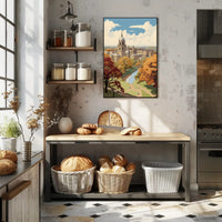 Picturesque Autumn in Iconic European University Cityscape Poster PosterGoat