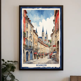 Picturesque Besançon Street Scene Travel Poster PosterGoat