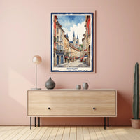 Picturesque Besançon Street Scene Travel Poster PosterGoat