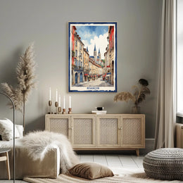 Picturesque Besançon Street Scene Travel Poster PosterGoat
