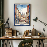 Picturesque Besançon Street Scene Travel Poster PosterGoat