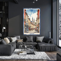 Picturesque Besançon Street Scene Travel Poster PosterGoat