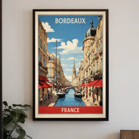 Picturesque Bordeaux Canal Cityscape Art Print Urban or Cityscape Poster PosterGoat