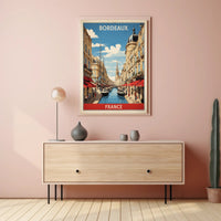 Picturesque Bordeaux Canal Cityscape Art Print Urban or Cityscape Poster PosterGoat