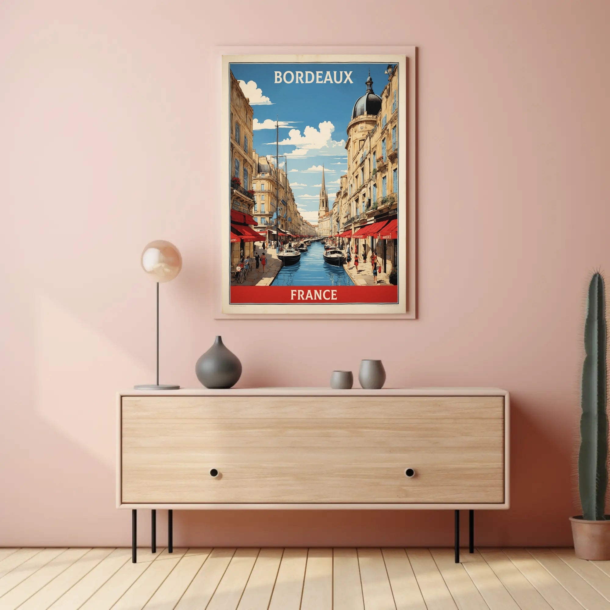 Picturesque Bordeaux Canal Cityscape Art Print Urban or Cityscape Poster PosterGoat