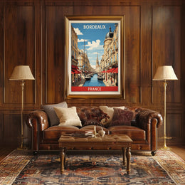 Picturesque Bordeaux Canal Cityscape Art Print Urban or Cityscape Poster PosterGoat
