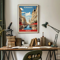 Picturesque Bordeaux Canal Cityscape Art Print Urban or Cityscape Poster PosterGoat
