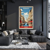 Picturesque Bordeaux Canal Cityscape Art Print Urban or Cityscape Poster PosterGoat