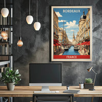 Picturesque Bordeaux Canal Cityscape Art Print Urban or Cityscape Poster PosterGoat