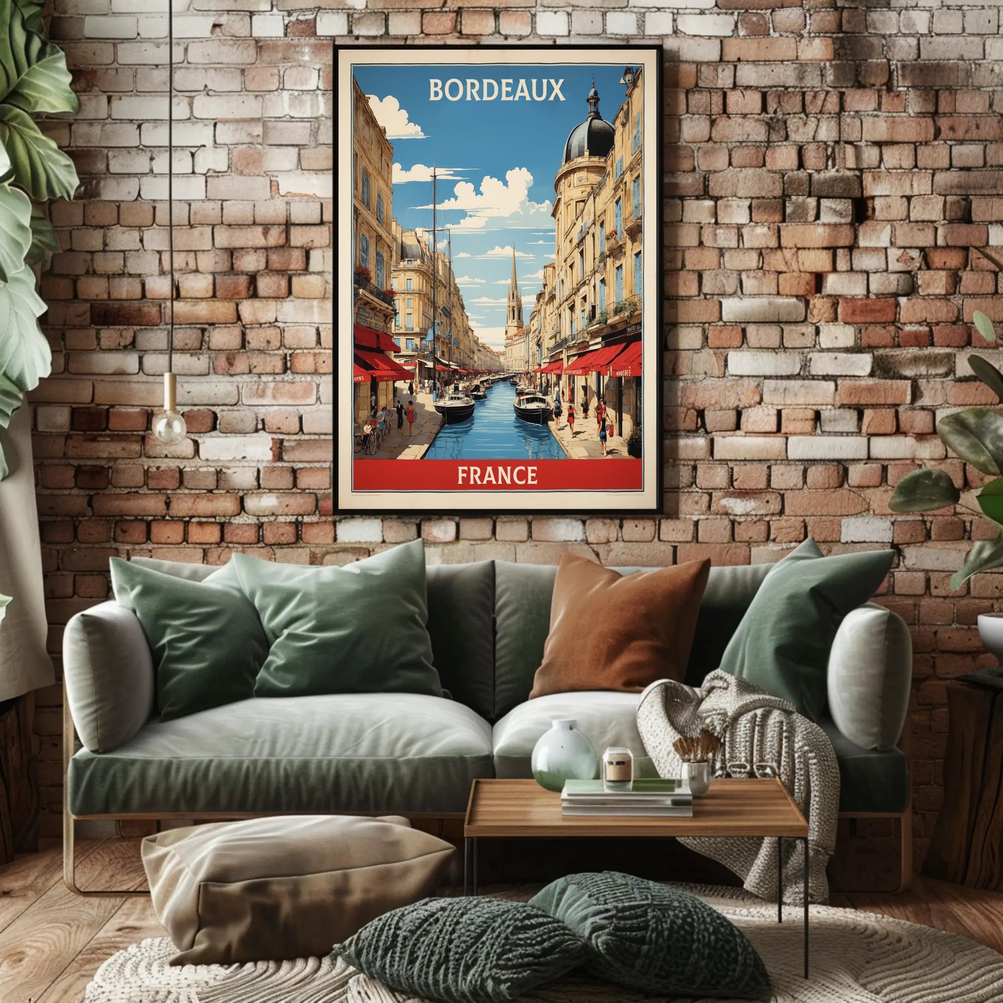 Picturesque Bordeaux Canal Cityscape Art Print Urban or Cityscape Poster PosterGoat