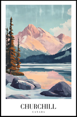 Picturesque Canadian Mountains Landscape Travel Poster PosterGoat